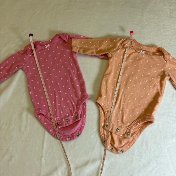 Carter's Pink and Orange Polka Dot Bodysuit Duo - Picture 3 of 8